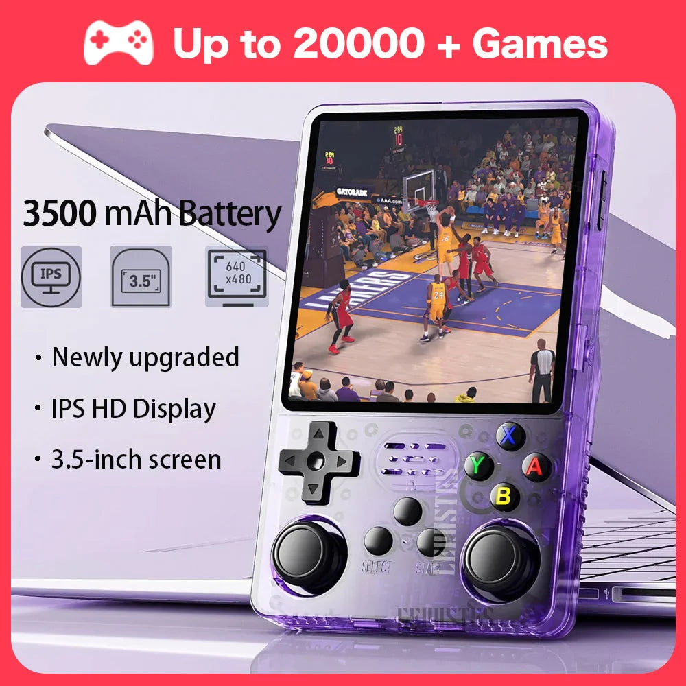 R36S Retro Handheld Video Game Console - 3.5" IPS Screen, 128GB Storage