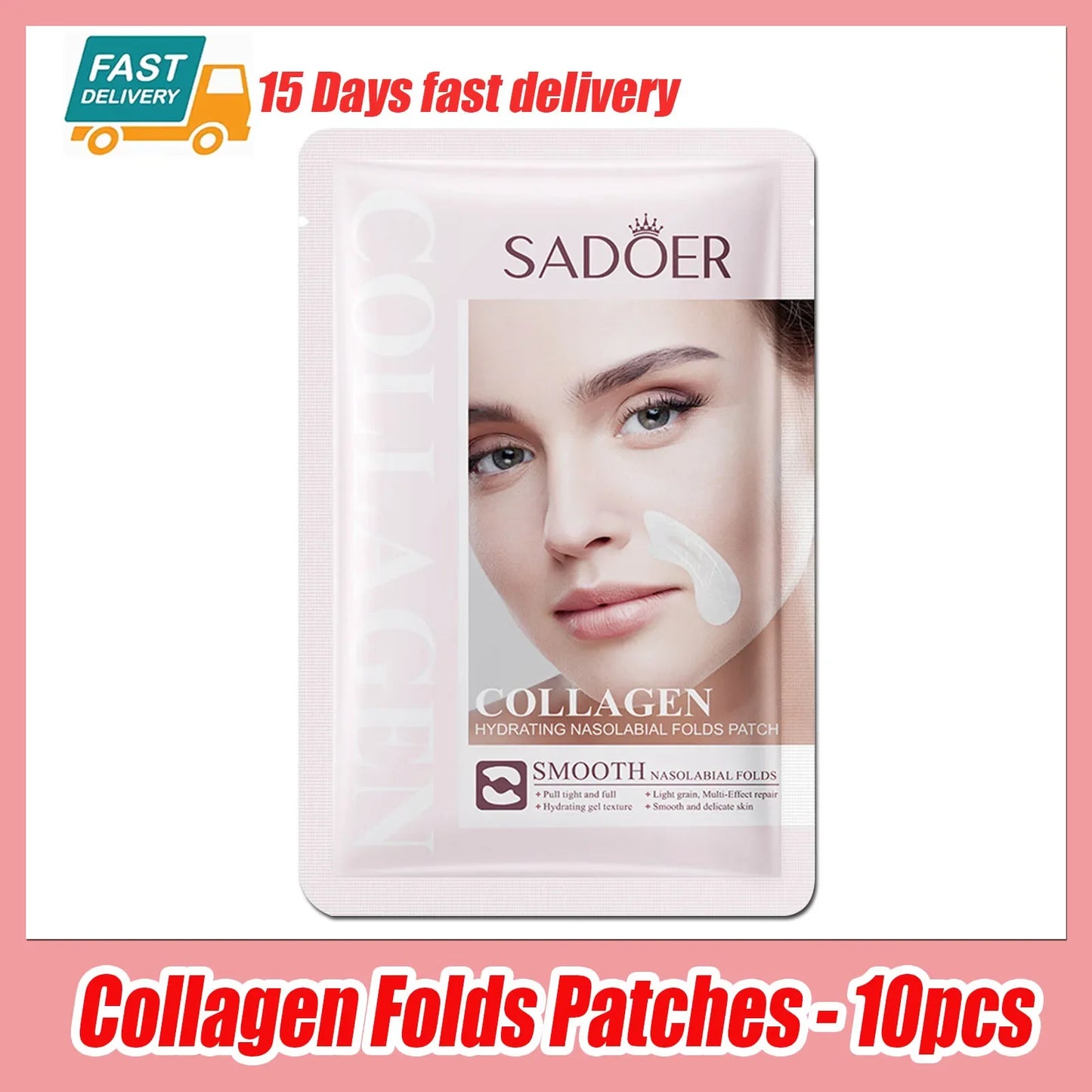10pcs Hyaluronic Acid Collagen Face Mask for Moisturizing & Firming Skin
