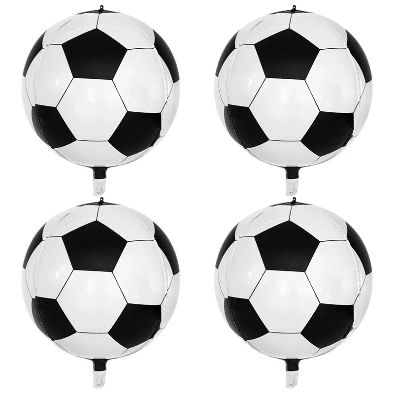 22 Inch 4D Soccer Ball Foil Balloons - Perfect for Kids' Sport Birthday Party Decorations