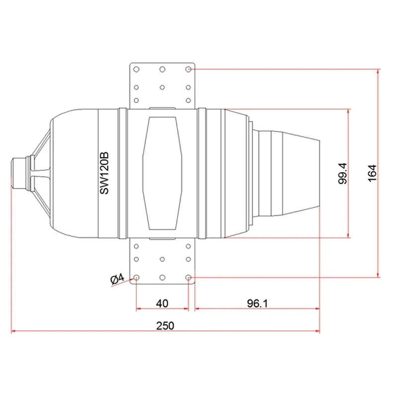 SW120B 12KG Turbojet Engine Model - Full Metal Gasoline Brushless Starter for RC Aircrafts