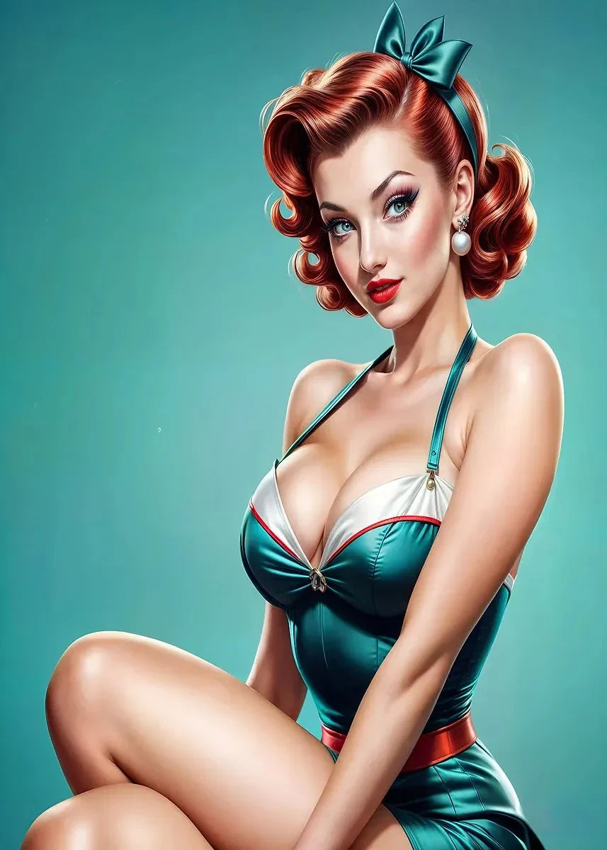 Sexy Woman with Wine Pop Art Canvas Painting | Vintage Wall Decor