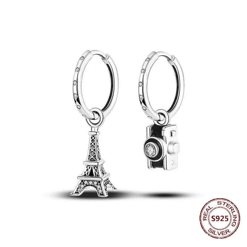 Elegant 925 Sterling Silver Dog Earrings with Zircon and Animal Designs for Women