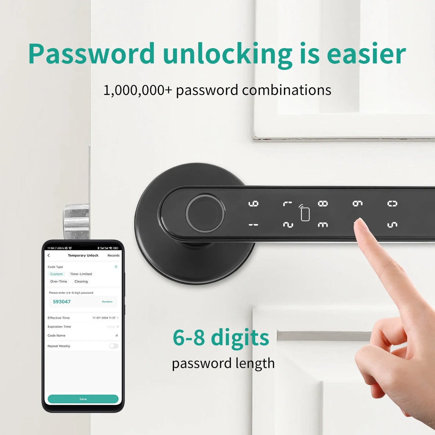 Tuya Smart Door Lock Handle