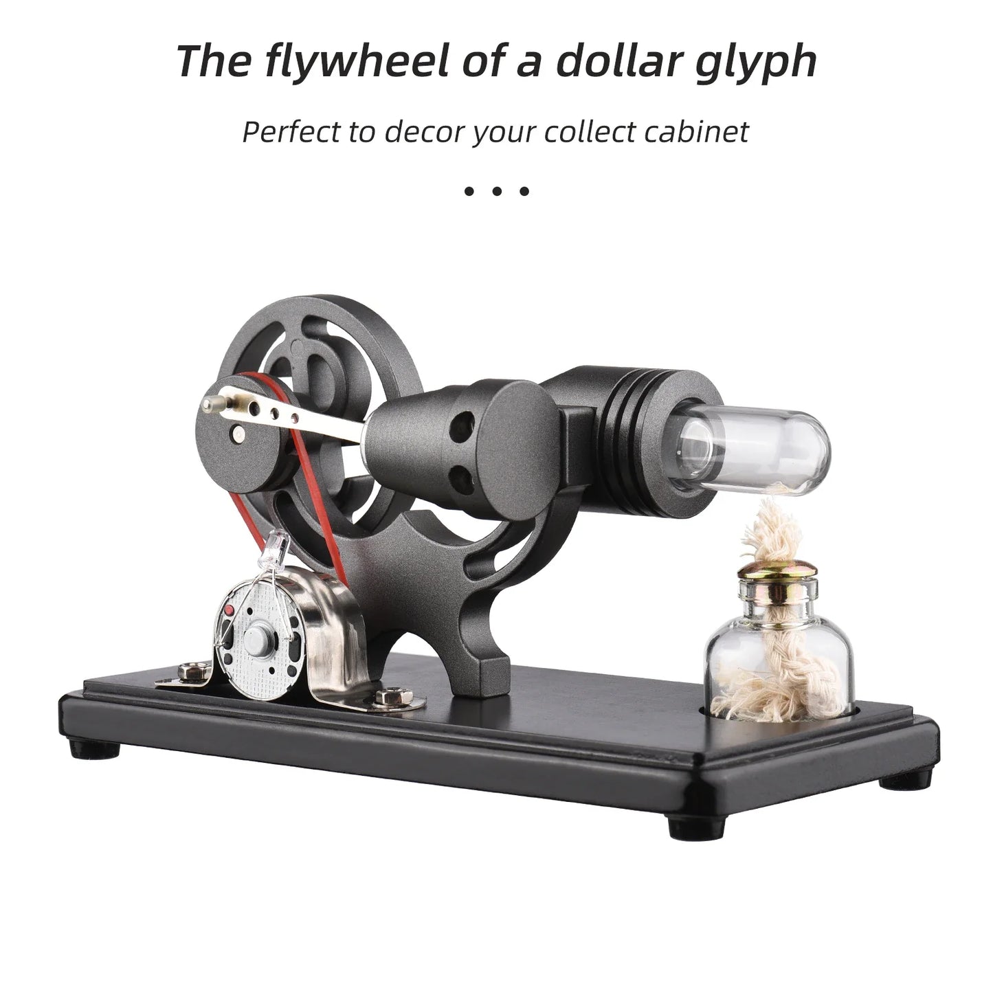 DIY Education Toy - Hot Air Stirling Engine Generator with LED & Flywheel Design