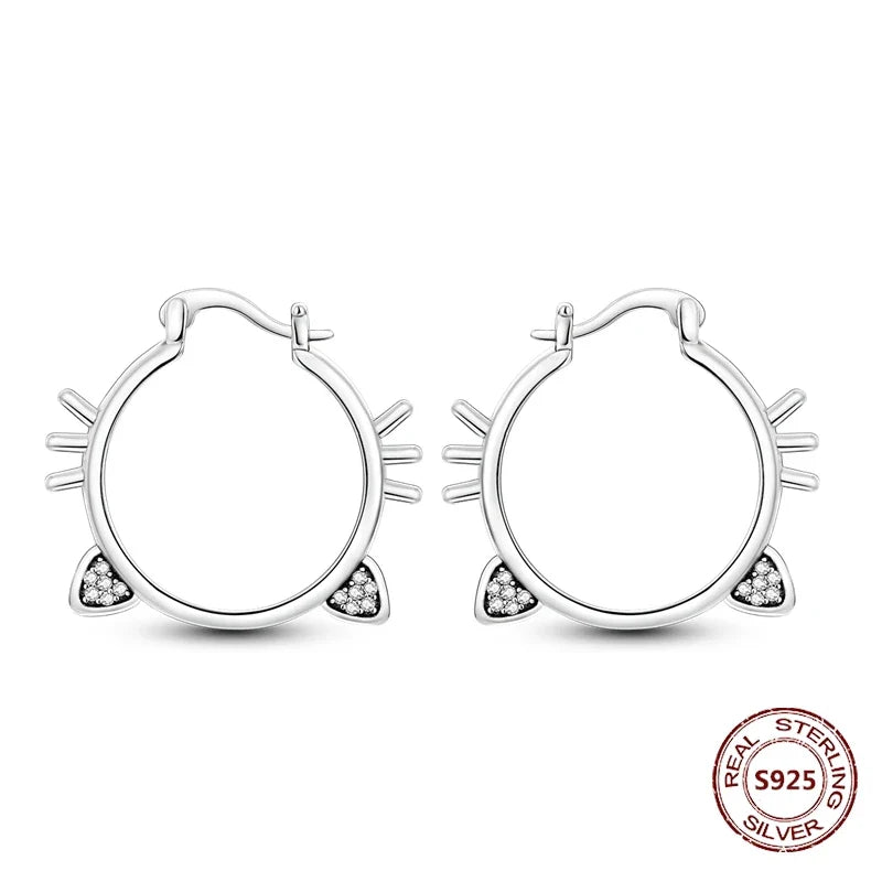 Elegant 925 Sterling Silver Dog Earrings with Zircon and Animal Designs for Women
