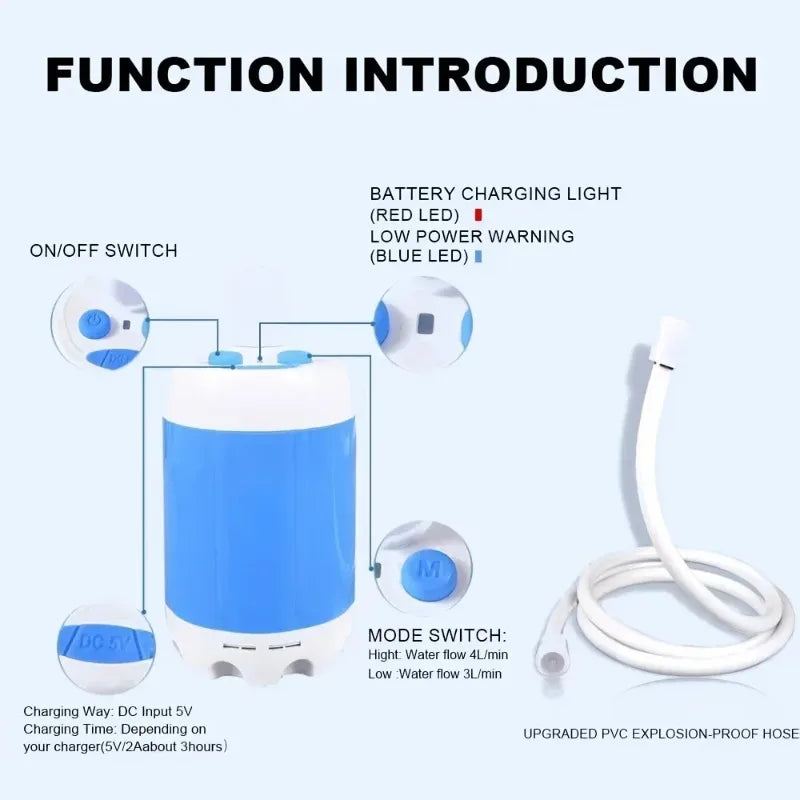 USB Rechargeable Shower Head