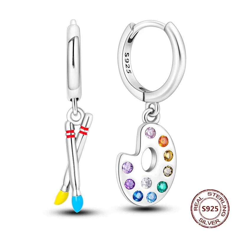 Elegant 925 Sterling Silver Dog Earrings with Zircon and Animal Designs for Women