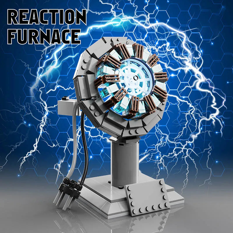 MOC Nuclear Arc Reactor Building Blocks with Lighting - Perfect Gifts for Kids