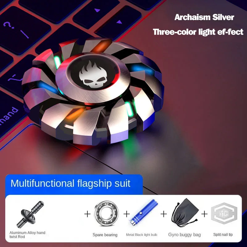YIJOO Mini Smart Fidget Spinner - All-Metal, Luminous Gyro Set for Stress Relief