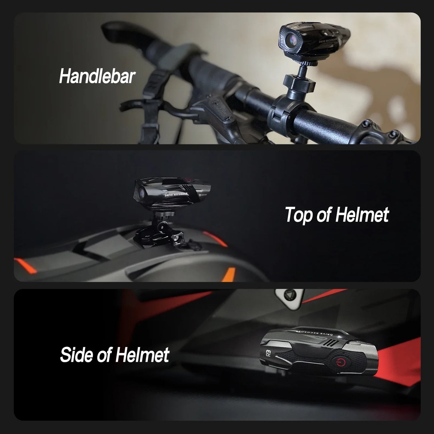 TNICER R3 1080P WiFi Action Camera for Helmets & Motorcycles