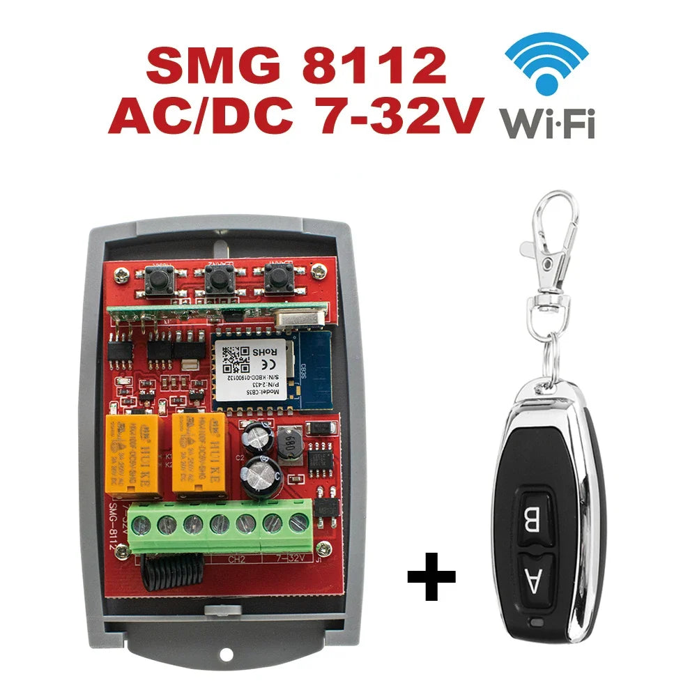 Tuya Universal Smart Wifi Garage Door Controller - 2CH 433MHz Remote Control