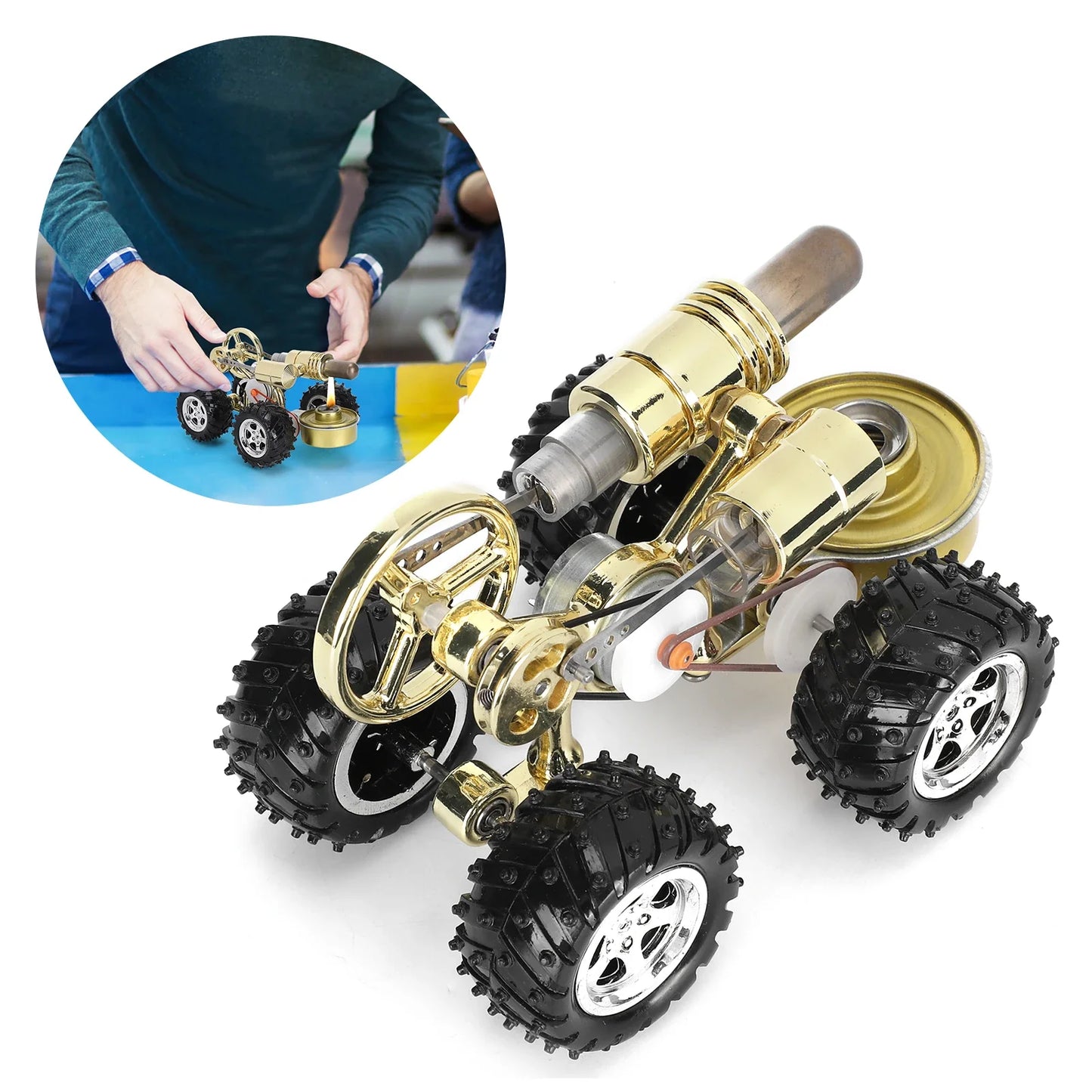 Stirling Engine Model Car - Educational Toy for Science Enthusiasts
