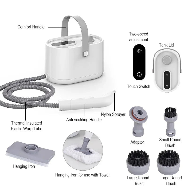 1200W Portable High Pressure Steam Cleaner for Kitchen & Car - 220V