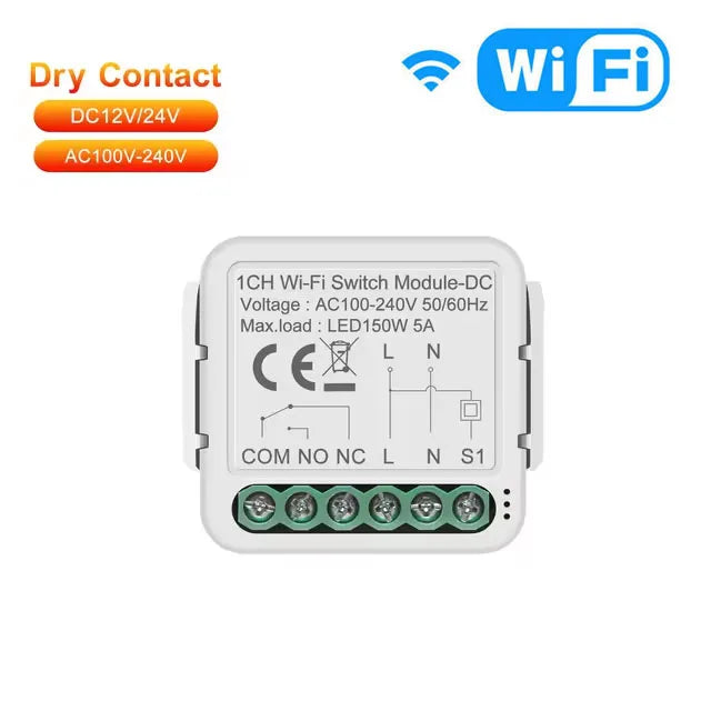 Tuya ZigBee WiFi Smart Switch Module - Dry Contact, Alexa & Google Compatible
