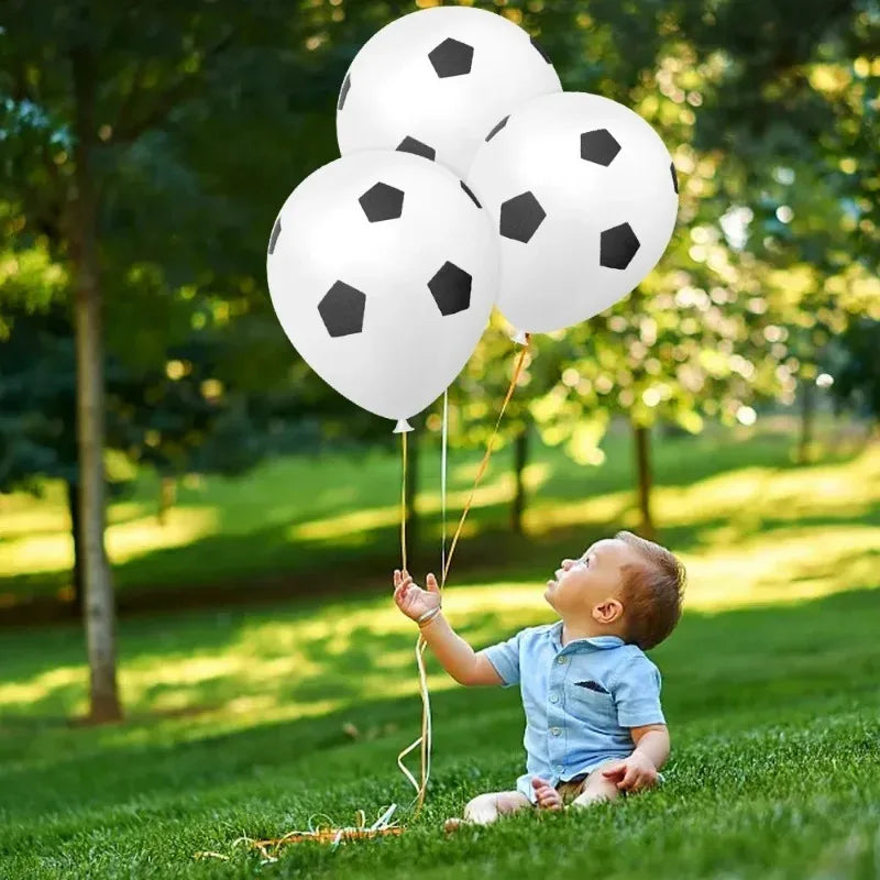 Black Football Balloons for Boys - Sports Birthday Party Decorations