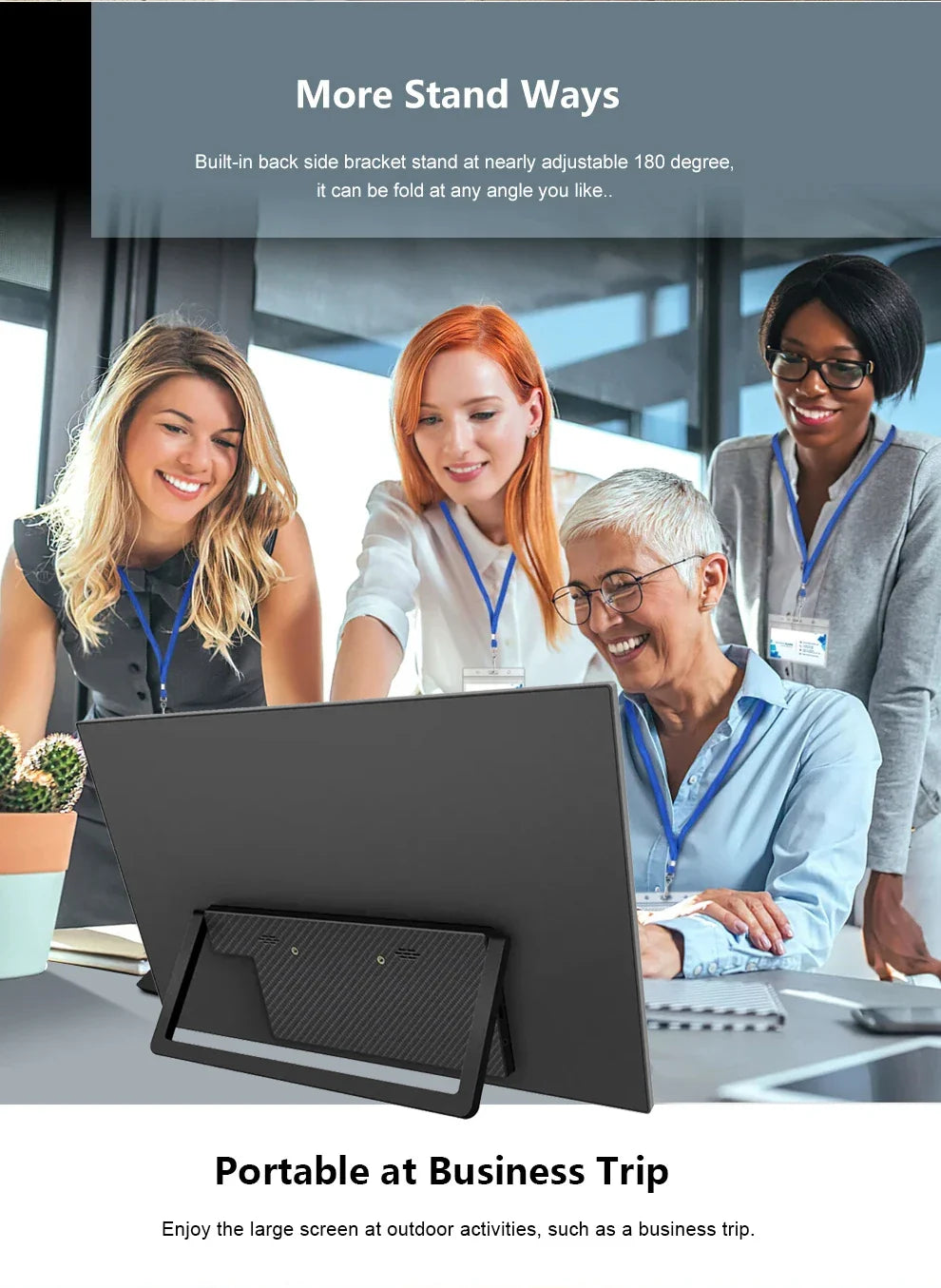 Bimawen 15.6" Portable Monitor with Google TV, 60Hz, HDR400, 3ms Response, USB-C, HDMI for Gaming & More