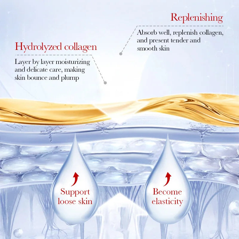 10pcs Hyaluronic Acid Collagen Face Mask for Moisturizing & Firming Skin