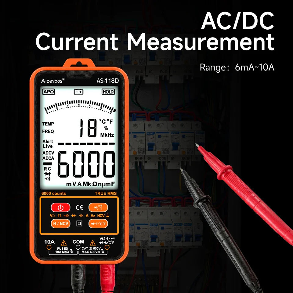 Aicevoos Digital Smart Multimeter - 6000 Counts, TRMS AC/DC Tester