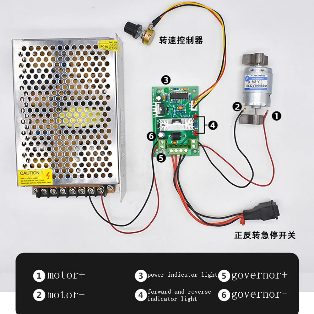 RF-385 Miniature DC Vibration Motor - Speed Adjustable 12V/24V, 4000/8000RPM