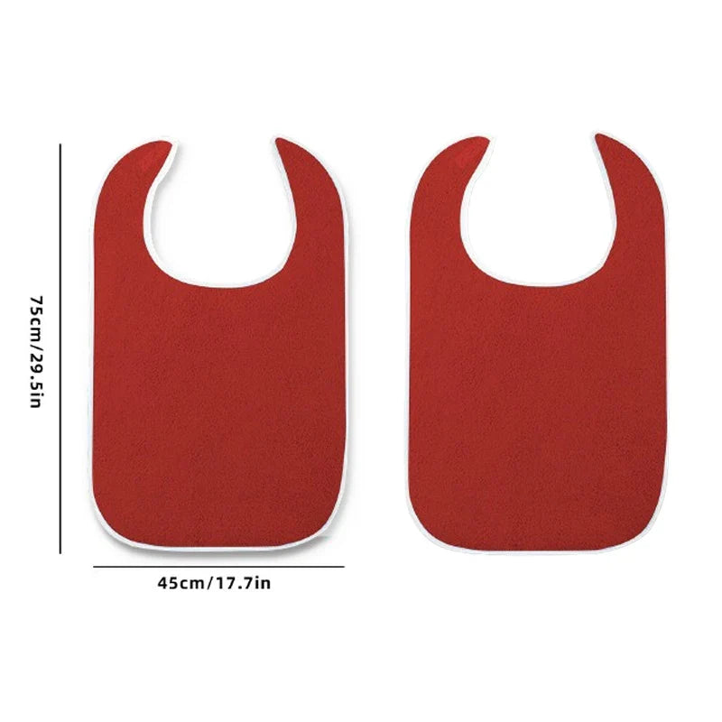 Adjustable Adult Bibs - Machine Washable, Prevents Spills & Drooling, Ideal for Elderly