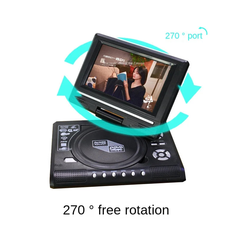Portable 7.8 Inch DVD Player with FM Radio & Game Function - EU Plug