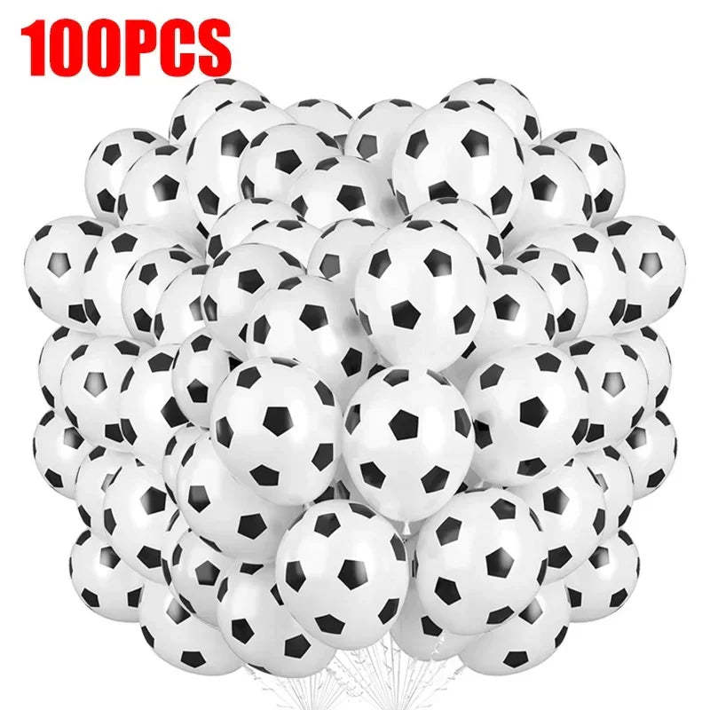 Black Football Balloons for Boys - Sports Birthday Party Decorations