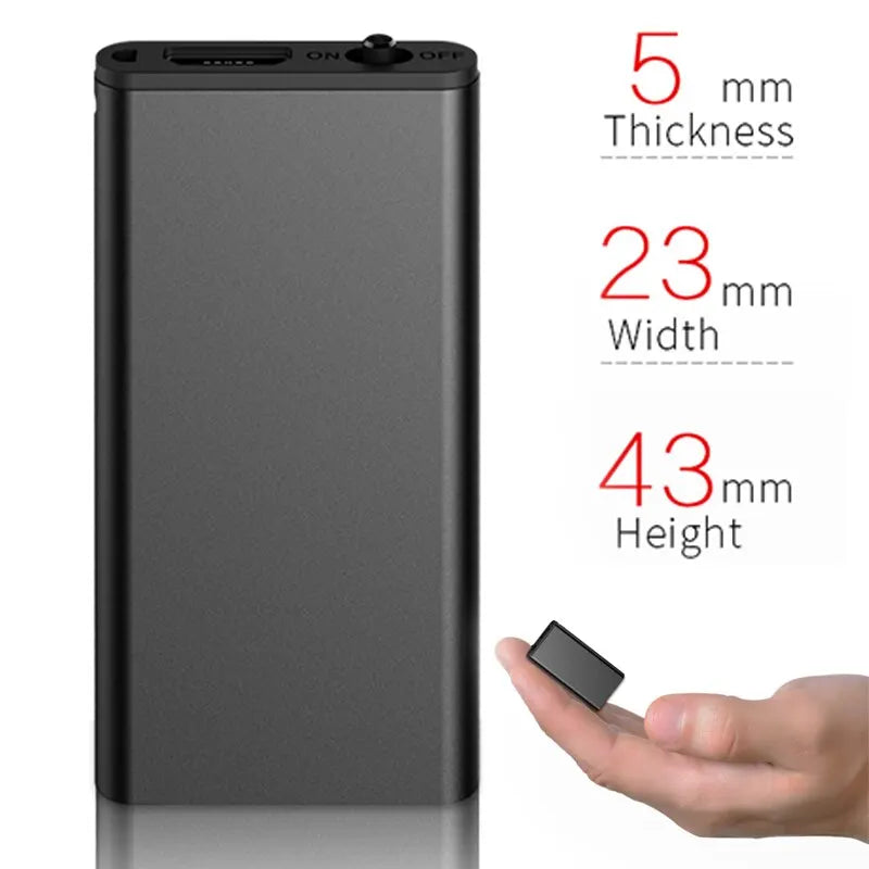 Ultra-Thin Mini Voice Recorder with Sound Activation & HD Noise Reduction