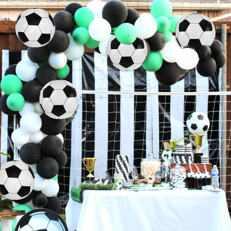 22 Inch 4D Soccer Ball Foil Balloons - Perfect for Kids' Sport Birthday Party Decorations