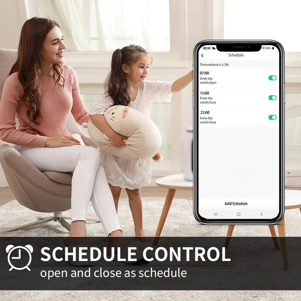 Smart Tuya Electric Curtain Motor with WiFi/Zigbee & RF Remote