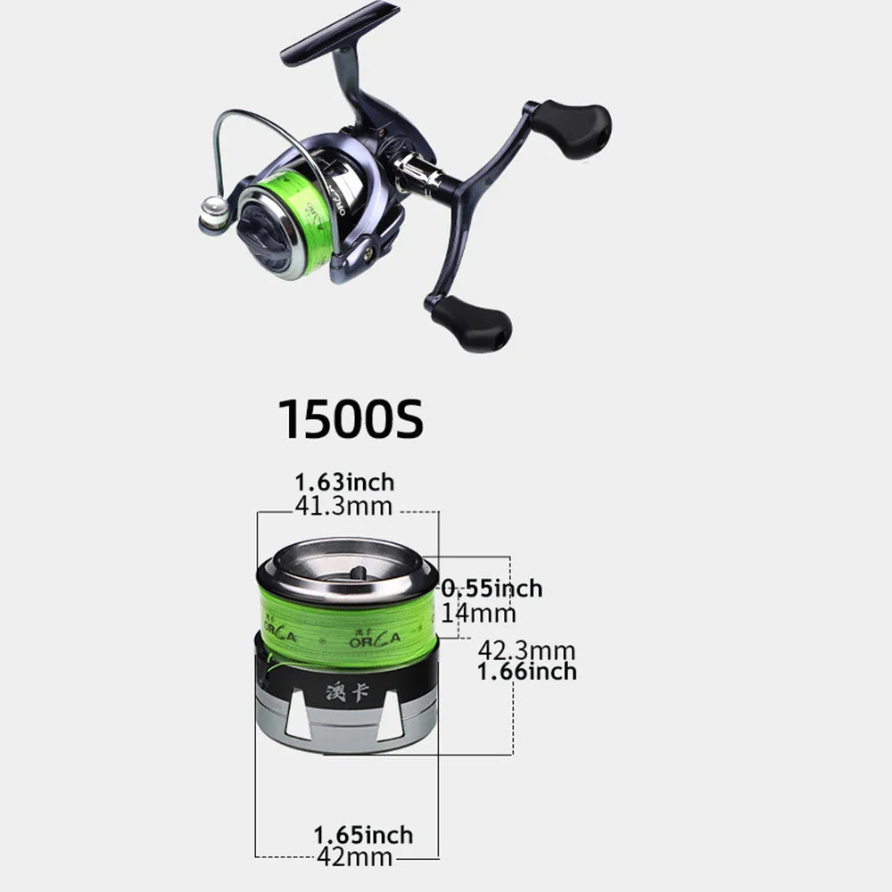 Taigek 1500-2500 Series Metal Fishing Reel - Double Handle Sea Spinning Reels