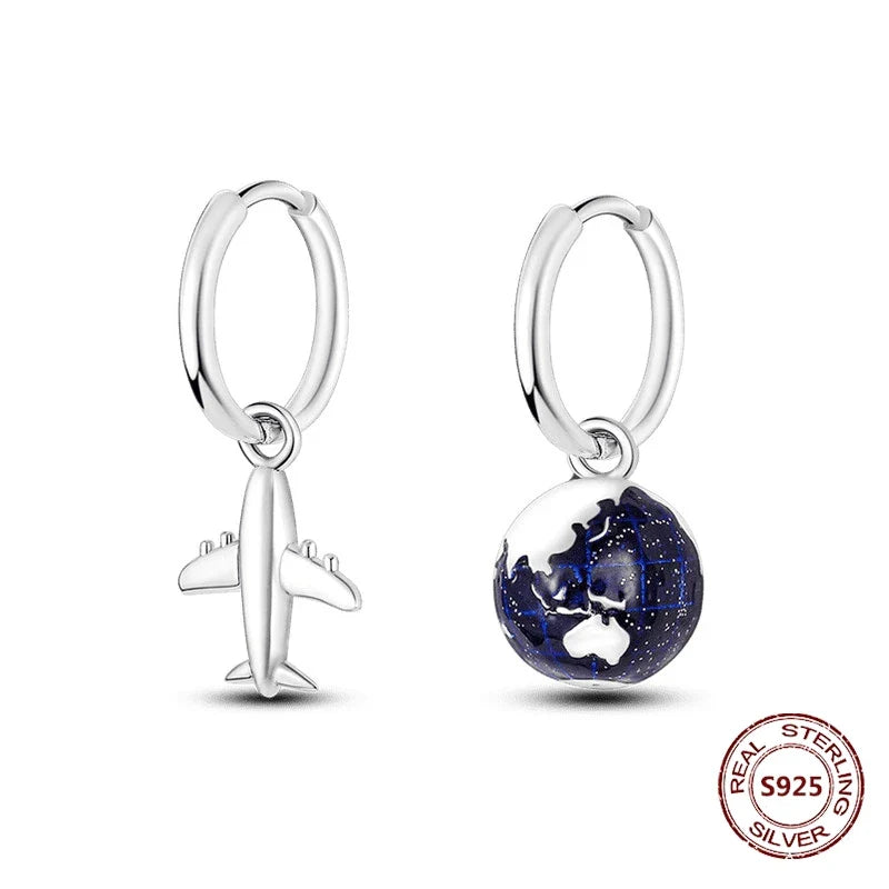 Elegant 925 Sterling Silver Dog Earrings with Zircon and Animal Designs for Women