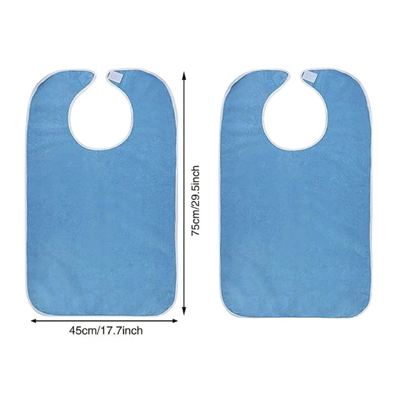Adjustable Adult Bibs - Machine Washable, Prevents Spills & Drooling, Ideal for Elderly