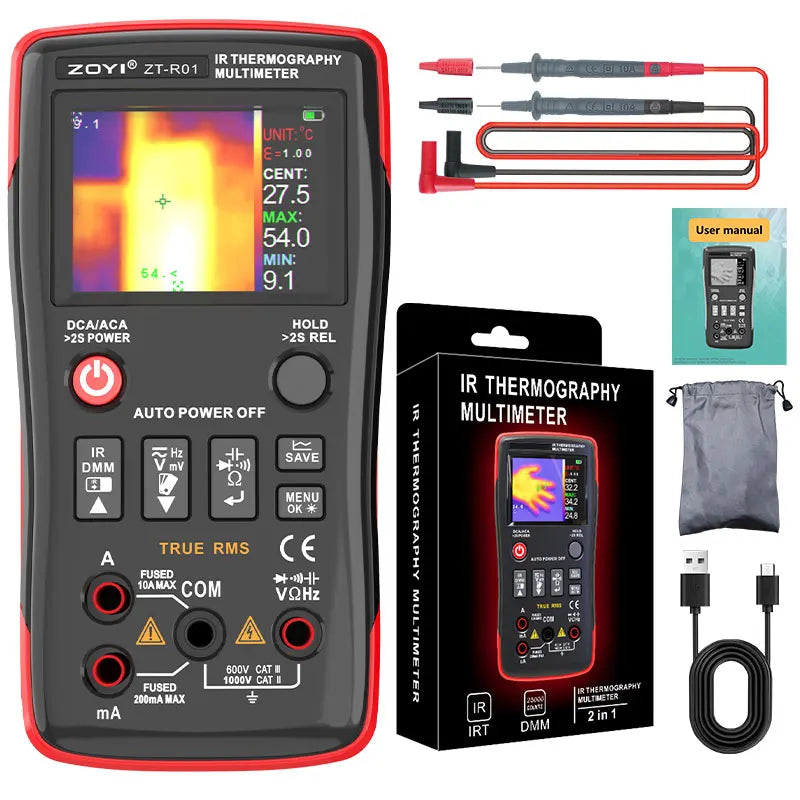ZOYI ZT-R01 two-in-one infrared thermal imaging multimeter Industrial electric floor heating circuit board maintenance