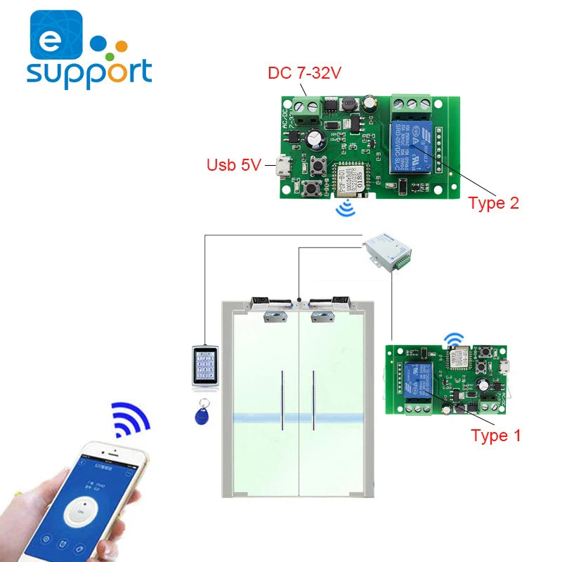Smart WiFi Garage Door Opener Controller with Voice Control