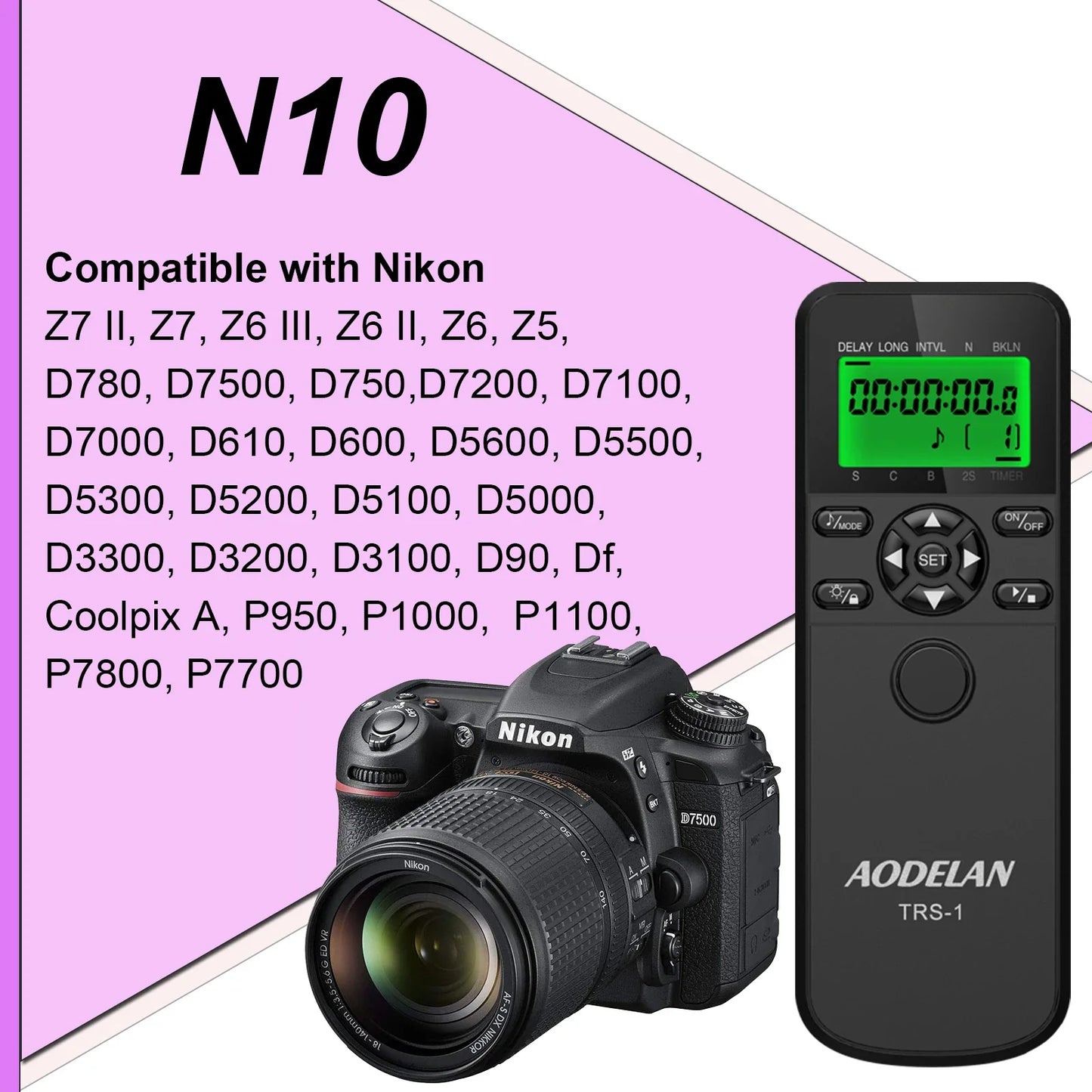 AODELAN Intervalometer Timer Remote Control for Canon Nikon Sony Cameras