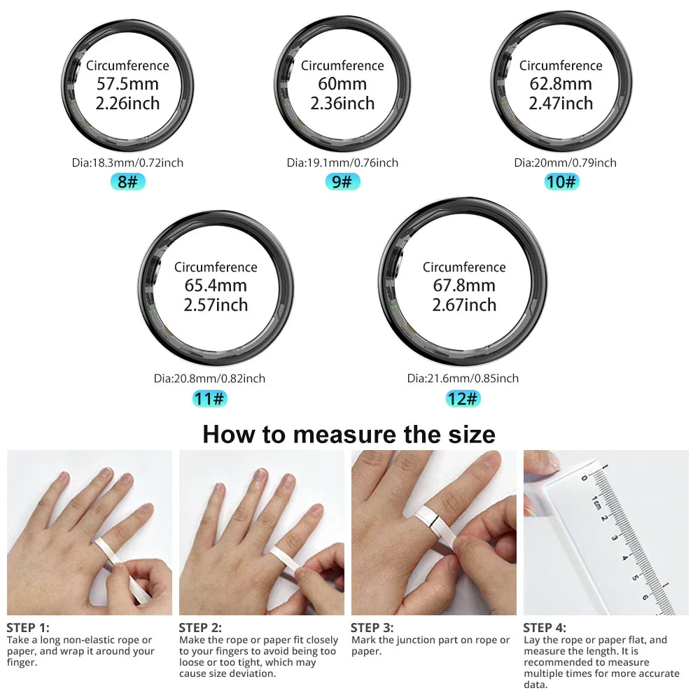 2024 COLMI R02 Smart Ring - 39 Days Battery, Health Monitor, 5ATM Waterproof