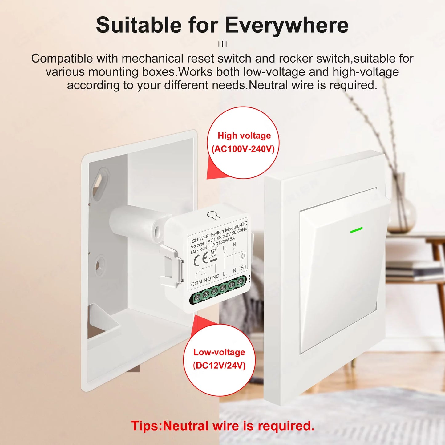Tuya ZigBee WiFi Smart Switch Module - Dry Contact, Alexa & Google Compatible