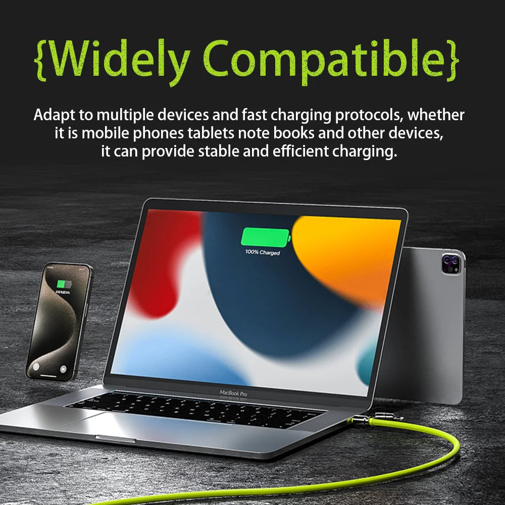 4-in-1 Kirsite Cable 100W Super Fast Charging for iPhone, iPad, Notebook, Mobile Phone