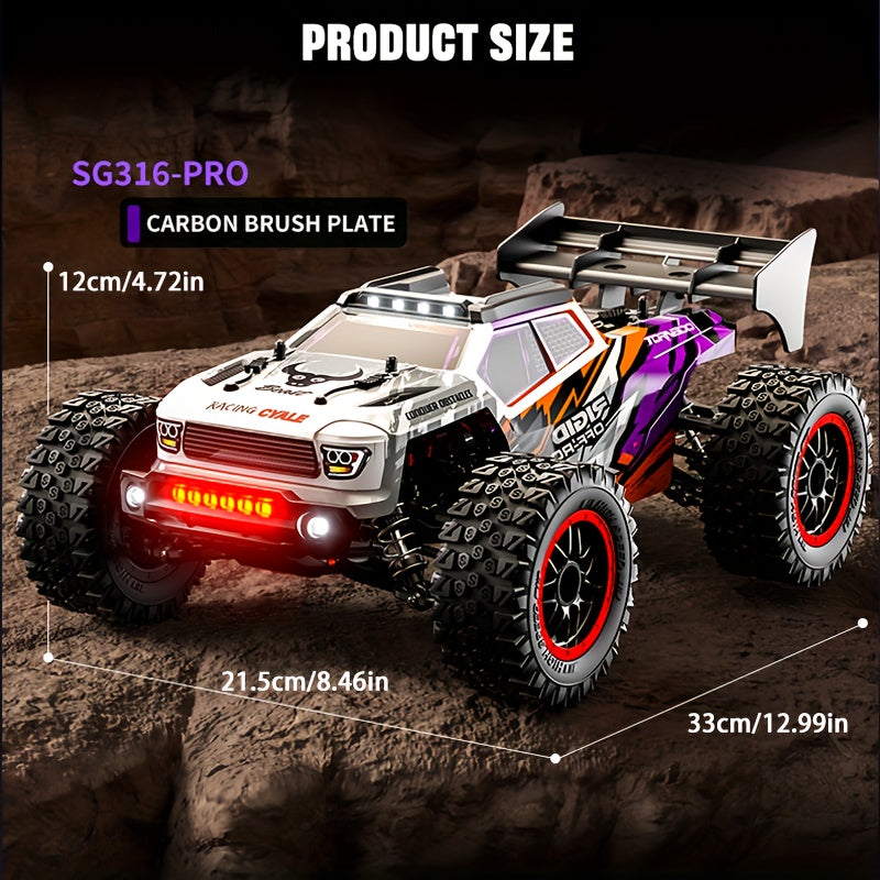 SG316PRO Brushed RC Car - 4WD All-Terrain Adventure with LED Lights