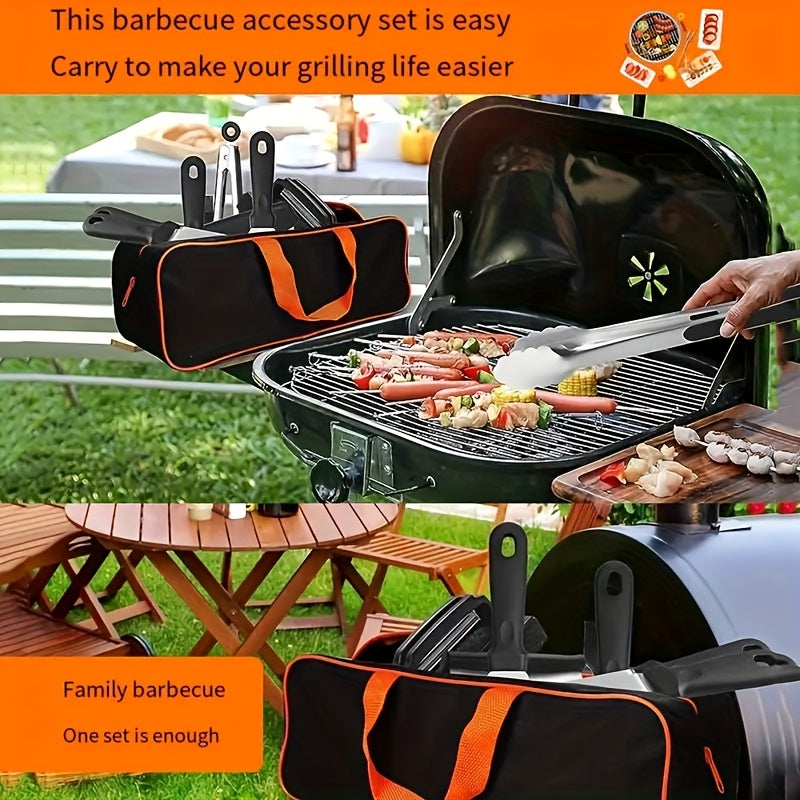 32pcs Blackstone Grill Accessory Kit - Stainless Steel Flat Top Grilling Set with Cleaning Brush, Spatula, Pizza Cutter, Skewers & More for Outdoor BBQ & Camping