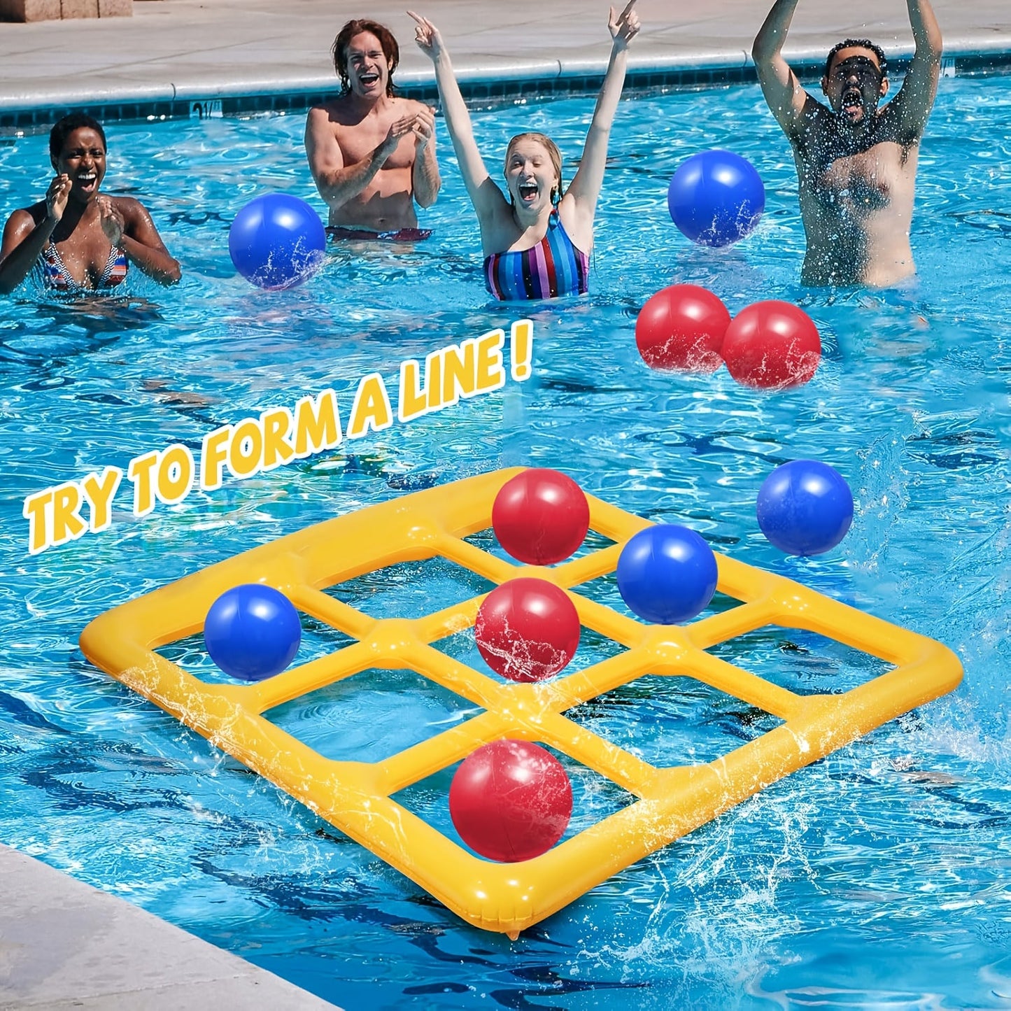 Inflatable Water Toss Game Set for Pool Parties - Fun for 2-10 Players