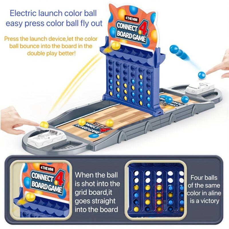 4-in-1 Connect Board Game - Perfect Family Fun, Educational Toy for Kids, Party Favor & Holiday Gift