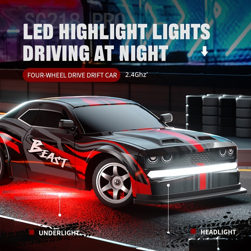 1:16 Scale Drift Car Toy with Remote Control, 2.4GHz, 25KM/H Speed, LED Lights - Perfect Gift for All Ages