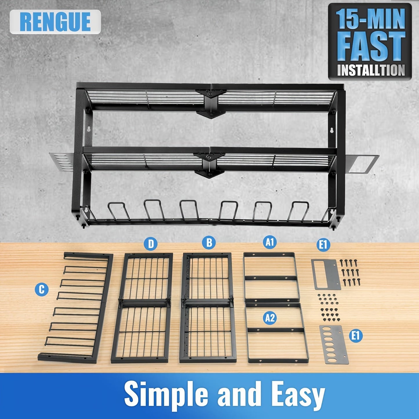 Heavy Duty Power Tool Organizer with Drill Holder & Charging Station - Ideal for Garage & Outdoor Use