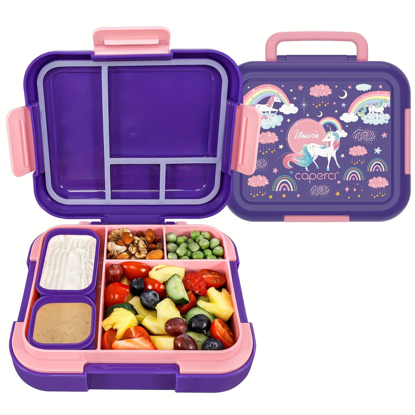 Caperci Bento Box - Large 4.8 Cups, Leak-Proof Lunch Box with Modular Containers