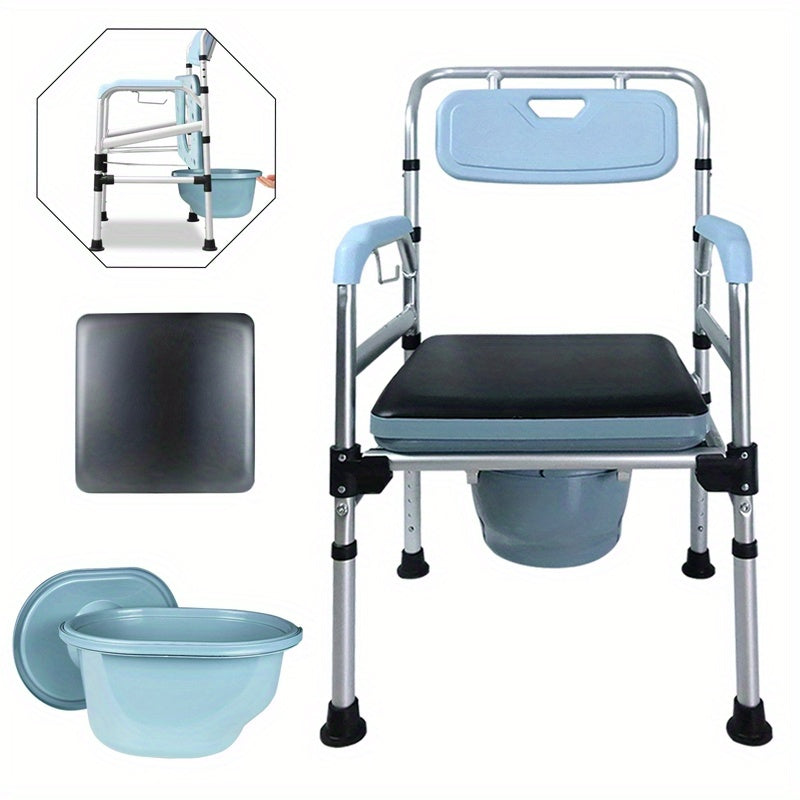 Adjustable Toilet Seat with Armrests - Ideal for Elderly & Disabled