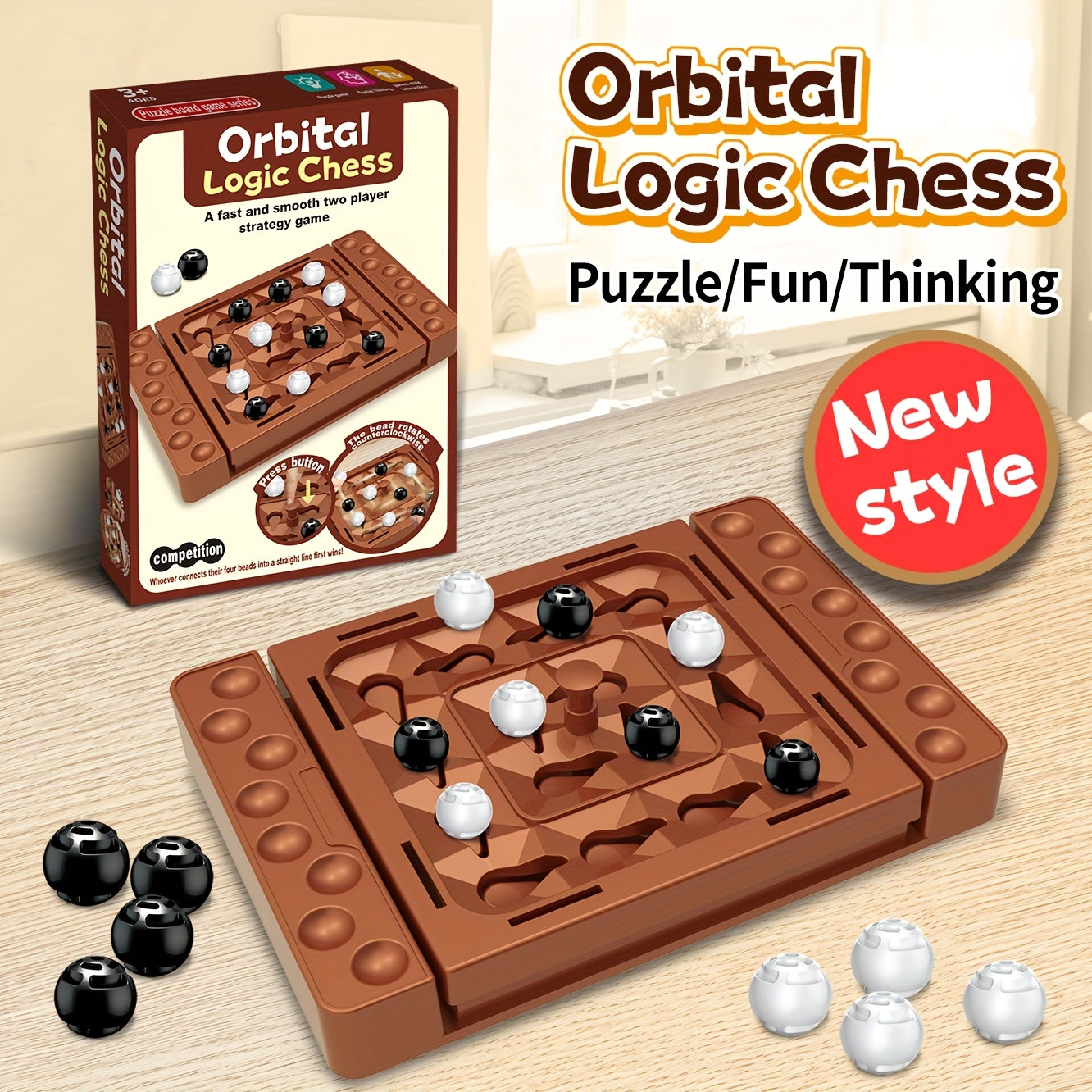 Kids' Logic Chess Game - Boosts Coordination & Family Fun, Durable ABS, Perfect Gift