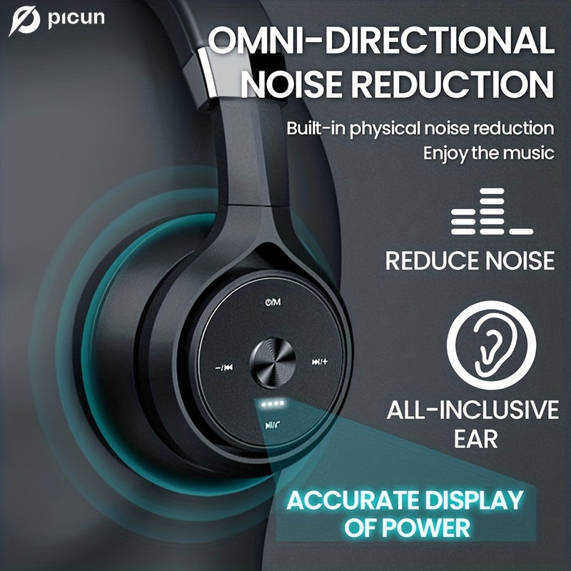 Picun P28X 60H Wireless Headphones - Hi-Fi Sound, Gaming & Movie Ready