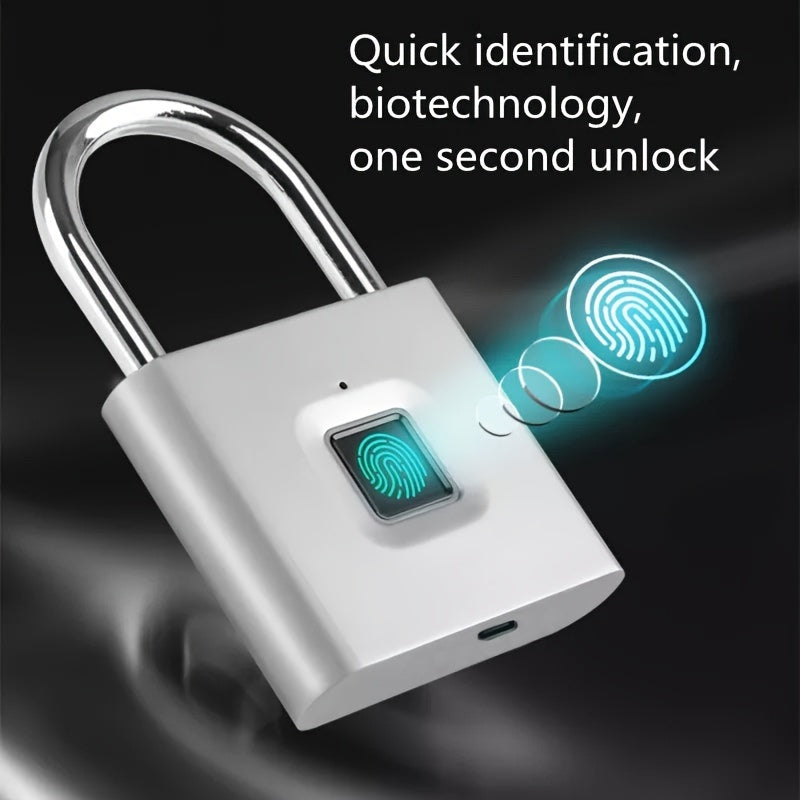 Compact Smart Fingerprint Padlock - Keyless, USB Rechargeable, Waterproof Security for Luggage & Backpacks