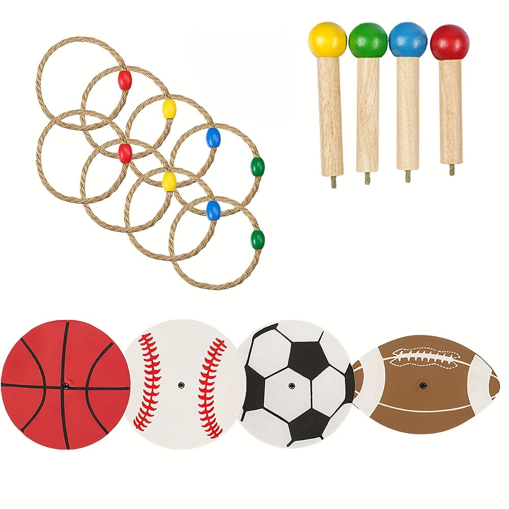 12pcs Hemp Rope Tossing Toy Game for Kids - Outdoor Party Sports Fun
